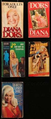 6x066 LOT OF 5 DIANA DORS PAPERBACK BOOKS 1970s-1980s filled with great images & information!