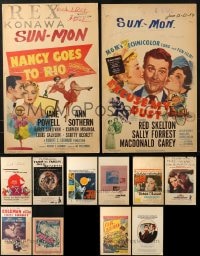 6x036 LOT OF 12 WINDOW CARDS 1940s-1960s great images from a variety of different movies!