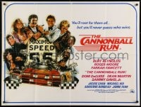 6y436 CANNONBALL RUN British quad 1981 Burt Reynolds, Farrah Fawcett, Drew Struzan car racing art!