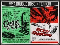 6y443 CASTLE OF EVIL/INVASION OF THE BODY SNATCHERS British quad 1970s horror double bill!