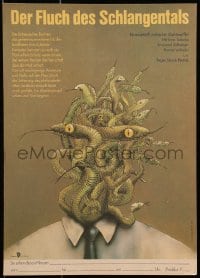 6y323 CURSE OF SNAKES VALLEY East German 11x16 1989 completely wild snake-head artwork!