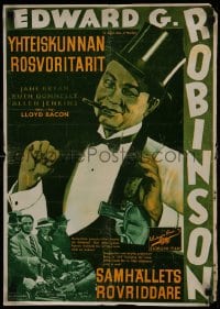 6y263 SLIGHT CASE OF MURDER Finnish 1938 completely different art and image of Edward G. Robinson!