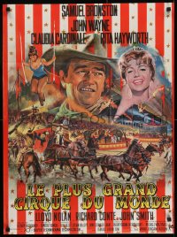 6y350 CIRCUS WORLD French 23x31 1965 Claudia Cardinale, John Wayne, completely different art!