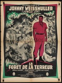 6y373 JUNGLE JIM IN THE FORBIDDEN LAND French 24x32 1951 Johnny Weissmuller in the jungle!