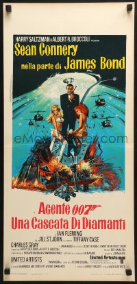 6y869 DIAMONDS ARE FOREVER Italian locandina 1971 McGinnis art of Sean Connery as James Bond!