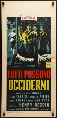 6y879 EVERYBODY WANTS TO KILL ME Italian locandina 1957 Peter Van Eyck, Symeoni artwork!
