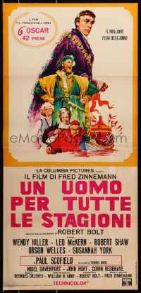 6y923 MAN FOR ALL SEASONS Italian locandina 1967 Paul Scofield, Robert Shaw, Howard Terpning art!