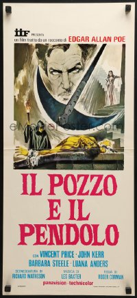 6y944 PIT & THE PENDULUM Italian locandina R1975 Vincent Price, Roger Corman & Edgar Allan Poe!