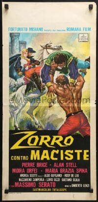 6y958 SAMSON & THE SLAVE QUEEN Italian locandina 1962 Lenzi's Zorro contro Maciste, Casaro art of Ciani!