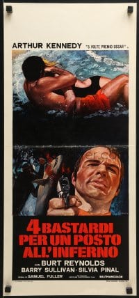 6y961 SHARK Italian locandina 1973 Sam Fuller, Burt Reynolds, different art by Crovato!