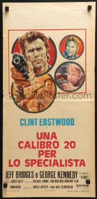 6y978 THUNDERBOLT & LIGHTFOOT Italian locandina 1974 artwork of Clint Eastwood with HUGE gun!