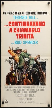 6y982 TRINITY IS STILL MY NAME Italian locandina 1971 art of cowboy Terence Hill relaxing on horse!