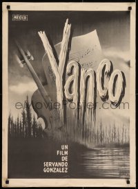 6y018 YANCO vertical style Mexican poster 1961 Servando Gonzalez musical, incredible Rueda art!