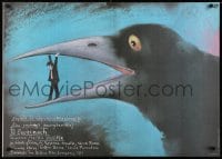 6y694 AFTER HOURS Polish 27x37 1987 Martin Scorsese, art of man in bird mouth by Pagowski!