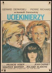 6y728 LES FUGITIFS Polish 27x38 1988 Francis Veber directed, Gerard Depardieu, Mucha Ihnatowicz!