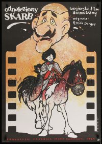 6y763 TREASURE OF SWAMP CASTLE Polish 27x38 1987 Attila Dargay, cool Dybowski cartoon artwork!