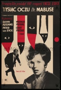 6y613 1000 EYES OF DR MABUSE Polish 22x33 1963 Fritz Lang, Dawn Addams, Van Eyck, Stachurski art!