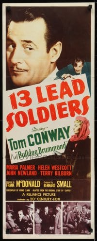 6z002 13 LEAD SOLDIERS insert 1948 Tom Conway as detective Bulldog Drummond, Palmer pointing gun!