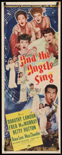 6z014 AND THE ANGELS SING insert 1944 Fred MacMurray with Dorothy Lamour & sexy band!