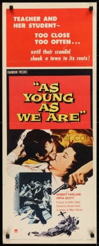 6z016 AS YOUNG AS WE ARE insert 1958 teacher & her student have romance, too close too often!