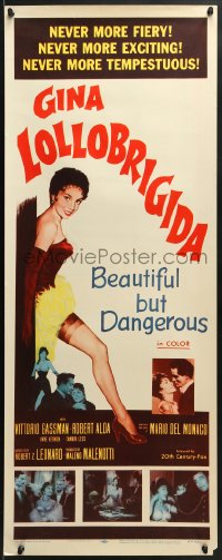 6z030 BEAUTIFUL BUT DANGEROUS insert 1957 wonderful full-length art of sexy Gina Lollobrigida!