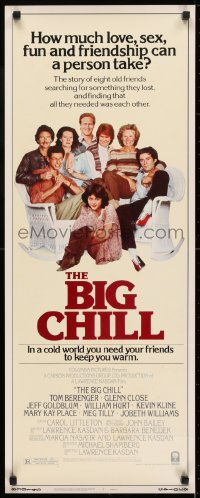 6z039 BIG CHILL insert 1983 Lawrence Kasdan, Tom Berenger, Glenn Close, Jeff Goldblum, William Hurt