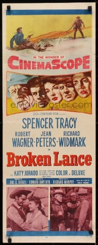 6z063 BROKEN LANCE insert 1954 Spencer Tracy, Robert Wagner, Jean Peters, Richard Widmark!