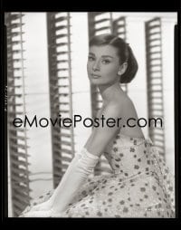 7a001 AUDREY HEPBURN 8x10 negative 1957 the Paramount star in a Givenchy gown from Funny Face!