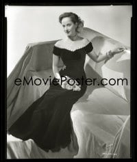 7a039 MERLE OBERON 8x10 negative 1940s seated portrait of the beautiful star with bare shoulders!