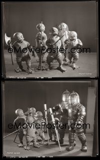 7a060 MYSTERIOUS ISLAND group of 2 8x10 negatives 1929 Jules Verne, both show underwater humanoids!