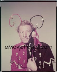 7a093 DANNY KAYE 8x10 transparency 1955 wacky portrait in costume with puppet from Court Jester!