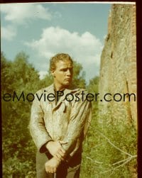 7a191 FUGITIVE KIND 4x5 transparency 1960 great close up of Marlon Brando in snakeskin jacket!