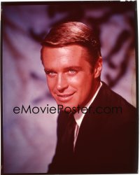 7a106 GEORGE PEPPARD 8x10 transparency 1950s great youthful head & shoulders smiling portrait!