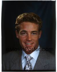7a111 GUY MADISON 8x10 transparency 1940s handsome head & shoulders portrait wearing suit & tie!