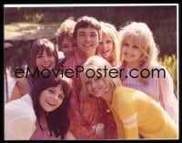 7a204 HERE WE GO ROUND THE MULBERRY BUSH 4x5 transparency 1968 Barry Evans w/ Judy Geeson & girls!