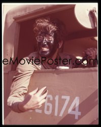 7a206 HOW I WON THE WAR 4x5 transparency 1968 great c/u of smiling John Lennon with face paint!