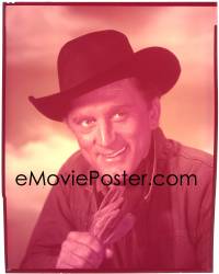 7a123 KIRK DOUGLAS 8x10 transparency 1960s head & shoulders smiling portrait wearing cowboy hat!