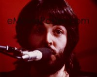 7a222 LET IT BE 4x5 transparency 1970 The Beatles, c/u of Paul McCartney singing into microphone!