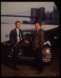 7a235 NYPD BLUE 4x5 transparency 1993 NYC detectives Dennis Franz & David Caruso, premiere!
