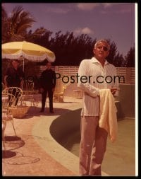 7a262 THUNDERBALL 4x5 transparency 1965 close up of Adolfo Celi as Largo standing by pool!