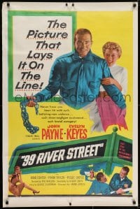 7b013 99 RIVER STREET 1sh 1953 John Payne with sexy double-crossing Evelyn Keyes & Peggie Castle!
