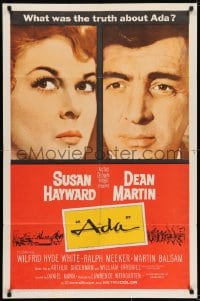 7b016 ADA 1sh 1961 super close portraits of Susan Hayward & Dean Martin, what was the truth?