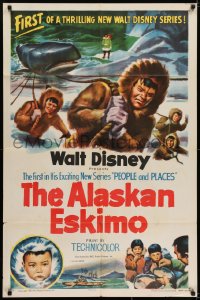 7b024 ALASKAN ESKIMO style A 1sh 1953 Walt Disney, art of arctic natives, People & Places series!