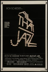 7b027 ALL THAT JAZZ 1sh 1979 Roy Scheider, Jessica Lange, Bob Fosse musical, title in lights!