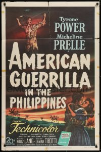 7b039 AMERICAN GUERRILLA IN THE PHILIPPINES 1sh 1950 Tyrone Power, Fritz Lang, WWII!