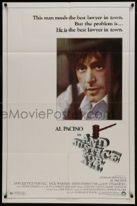 7b043 AND JUSTICE FOR ALL 1sh 1979 directed by Norman Jewison, Al Pacino is out of order!