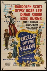 7b099 BELLE OF THE YUKON style A 1sh 1944 Randolph Scott, sexy full-length Gypsy Rose Lee!
