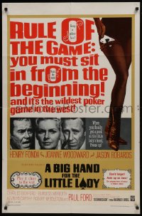 7b107 BIG HAND FOR THE LITTLE LADY 1sh 1966 Henry Fonda, Joanne Woodward, wildest poker game!