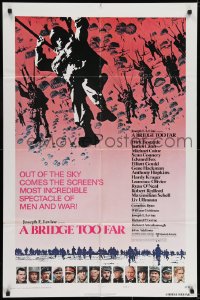 7b156 BRIDGE TOO FAR style B 1sh 1977 Michael Caine, Connery, cool art of paratrooper!