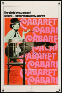 7b171 CABARET 1sh R1974 Liza Minnelli sings & dances in Nazi Germany, directed by Bob Fosse!